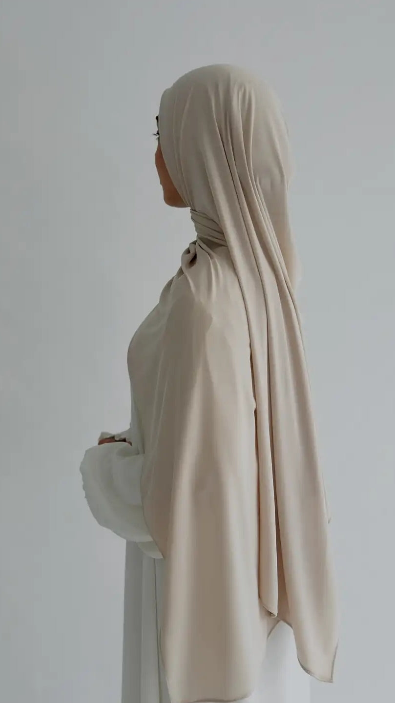 Premium jersey Şal Düz Krem