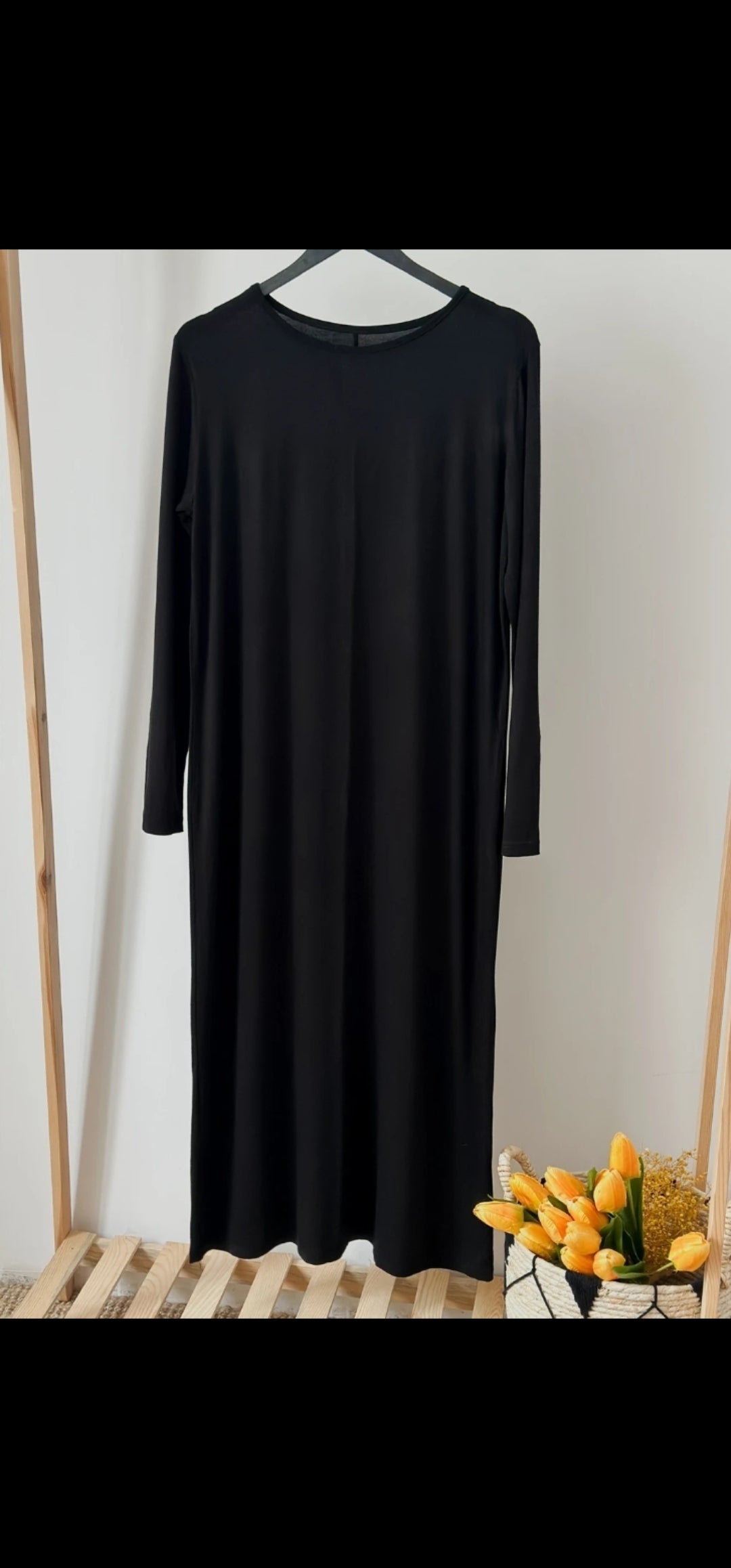 100%Pamuklu İçlik Kollu Siyah