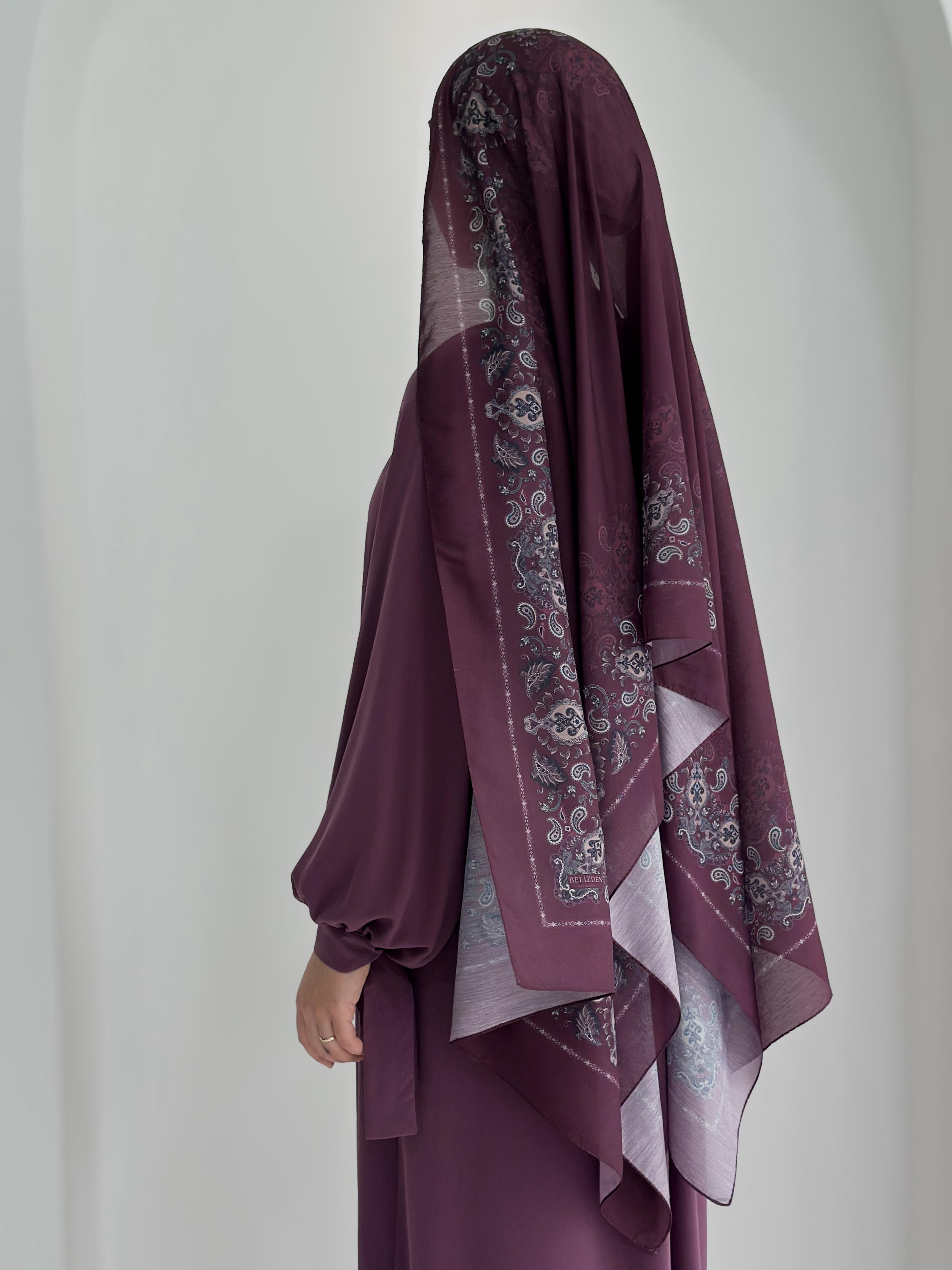 Etnik Desen Organik Şal Mürdüm ÖN SİPARİŞ ÜRÜNÜMÜZDÜR