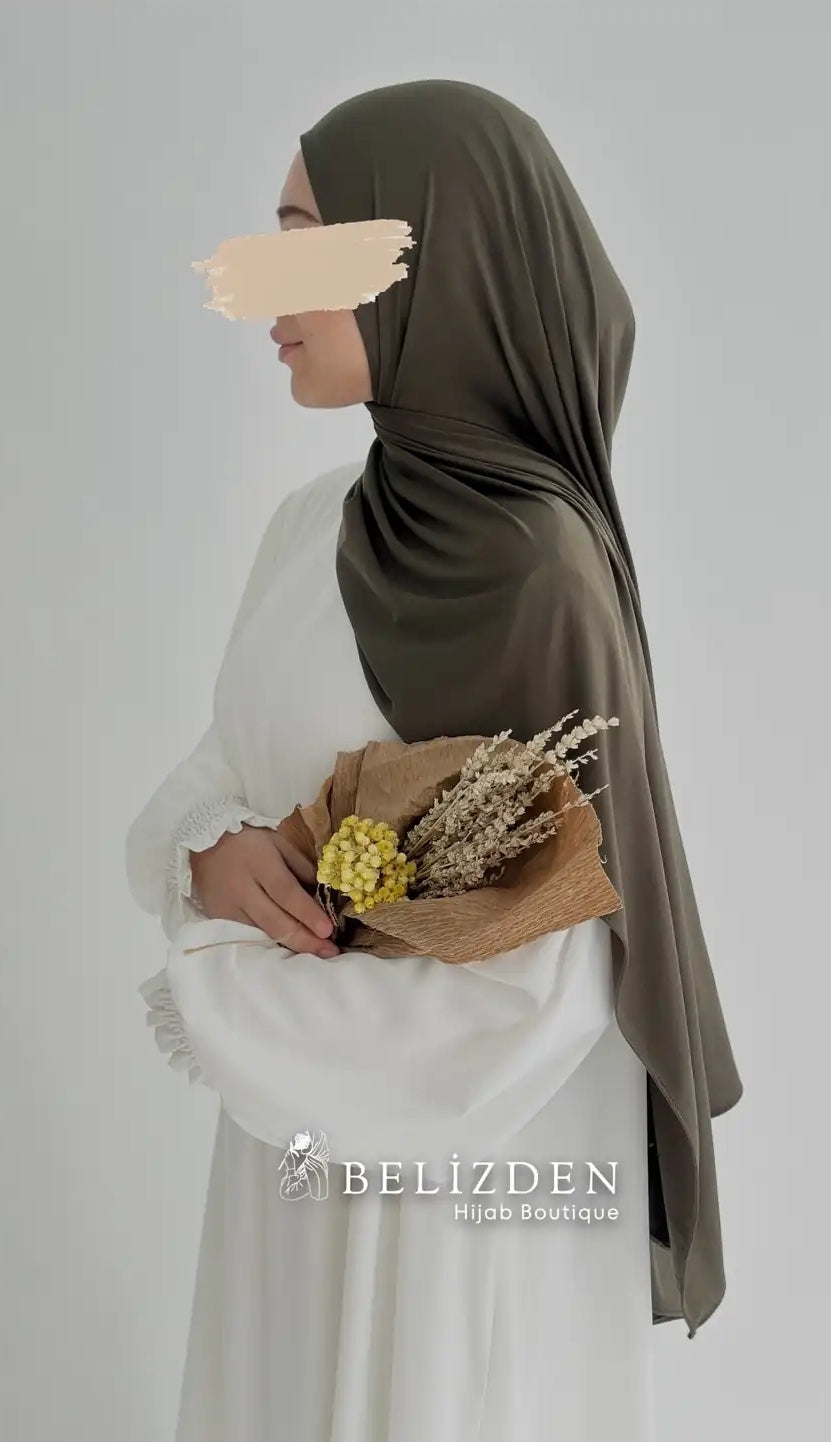 Premium Jersey Şal Düz Haki