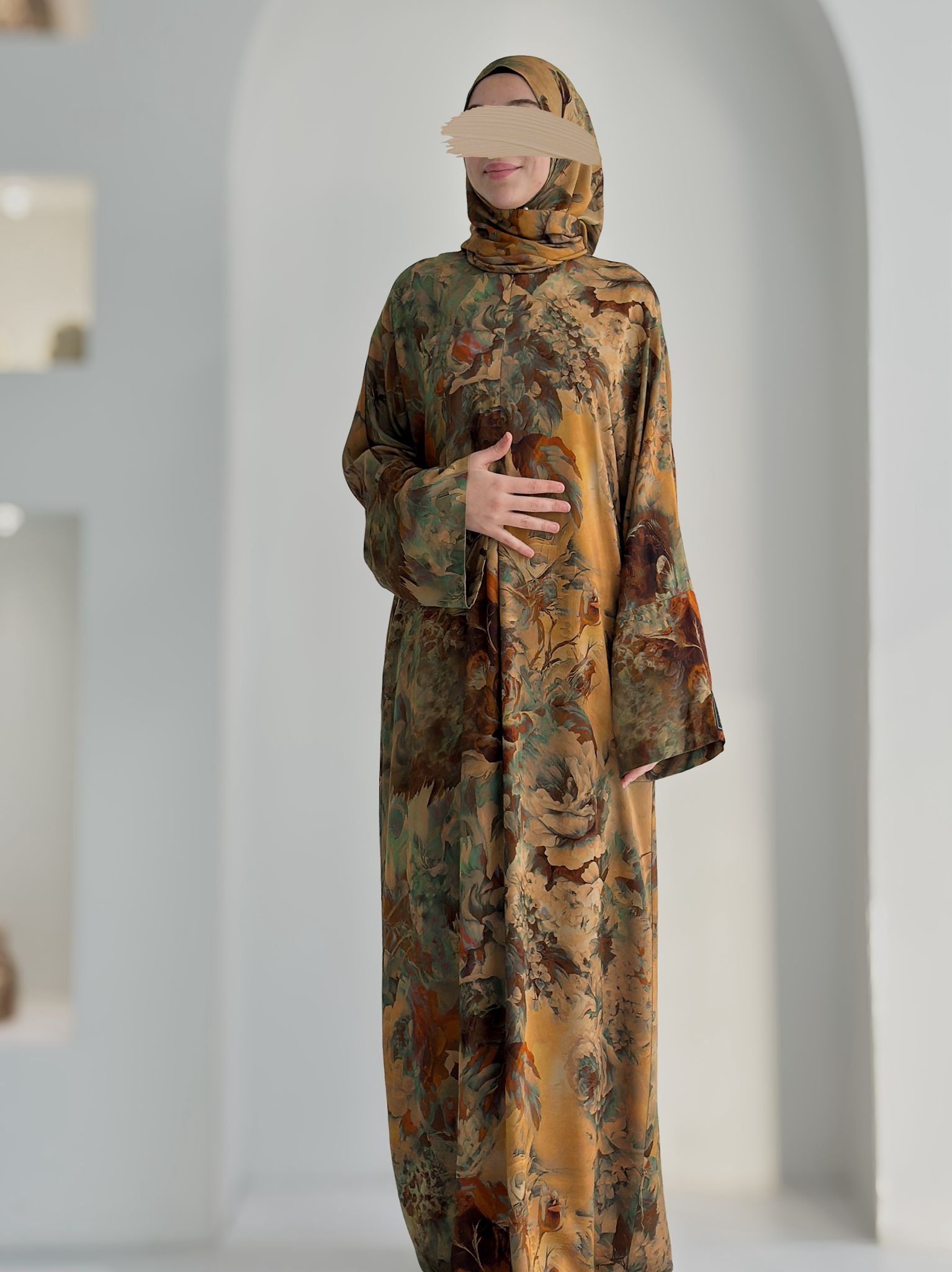 İpek Viskon Safran +Boyunlu Bone ÖN SİPARİŞ ÜRÜNÜMÜZDÜR