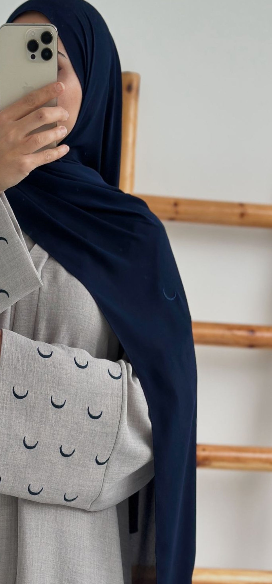 Hilal Nakışlı Şal (Lacivert-Lacivert)